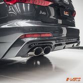 Gloss Black Rear Bumper Bar Bodykit diffuser & Exhaust Tips for AUDI A6 S6 C8 2019 - 2024 - Mars Performance