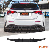 Gloss Black Rear Bumper Lower Diffuser lip Spoiler Aero Bodykit for Mercedes - Benz A - Class W177 V177 A35 & A45 AMG 2019 - 2025 - Mars Performance