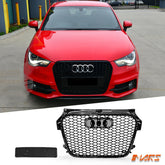 Gloss Black RS1 Honeycomb Style Front Bumper Bar Grille Grill Bodykit for AUDI A1 8X 2010 - 2014 - Mars Performance