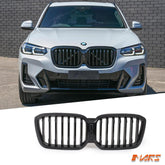 Gloss Black X3M X4M Style Front Bumper Bar Kidney Grille Grill for BMW X3 G01 LCI & X4 G02 LCI 2021 - 2024 - Mars Performance