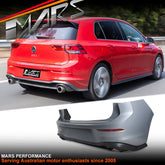 GTi Style Rear Bumper bar & Lower Diffuser Spoiler Bodykit for Volkswagen VW Golf VIII MK - 8 2021 - 2024 - Mars Performance