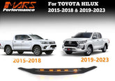 Hood Bonnet Protector Guard Trim Bodykit With LED DRL Lights for Toyota Hilux Revo 2015 to 2024 - Mars Performance