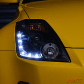 JDM Black LED DRL Projector Head Lights for Nissan Z33 350Z 2003 - 2005 Series 1 - Mars Performance