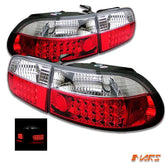 JDM Clear Red LED Tail lights for Honda CIVIC EG 1992 - 1995 3 doors Hatch - Mars Performance