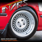 Klutch SL1 15 x 8.5 Inch Silver Mesh with Deep Chrome Dish Alloy Wheels Rims 4 x 100 ET17 - Mars Performance