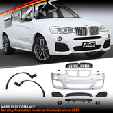 M Tech Sport Style Front Bumper Bar & Wheel Arches Bodykits for X3 F25 LCI & X4 F26 2014 - 2018 - Mars Performance