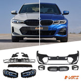M340i LCI Style Facelift Upgrade Front Bumper Bodykit & Head lights for BMW 3 - Series G20 Sedan & G21 Wagon Pre LCI 2018 - 2022 - Mars Performance