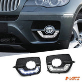 MARS Bumper Bar LED DRL Day - Time Fog Lights Cover Grille for BMW X6 E71 2008 - 2014 - Mars Performance