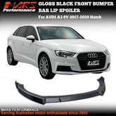 MARS Gloss Black Front Bumper Bar Lip Spoiler Bodykit for AUDI A3 8V 2017 - 2019 Hatch - Mars Performance