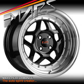 MARS JDM MP - 30 16x9 Inch Gloss Black with Polished Deep Dish Alloy Wheels Rims - Mars Performance