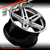 MARS MP - MC 19 inch Hyper Silver 5 Sporks Deep Concave face with Dish Lip Alloy Wheels Rims - Mars Performance