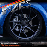 MARS MP - T4 Gloss Black 19 Inch Twist Spork Concave Alloy Wheels Rims - Mars Performance
