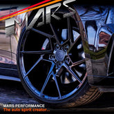 MARS MP - T4 Gloss Black 20 Inch Twist Spork Concave Alloy Wheels Rims 5x112 - Mars Performance
