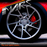 MARS MP - T4 Hyper Black 19 Inch Twist Spork Concave Alloy Wheels Rims 5x112 - Mars Performance