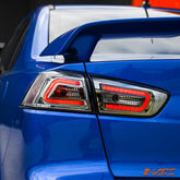 Mars Performance Full Smoked 3D LED Tail lights for Mitsubishi Lancer CJ CF & EVO X Sedan 2007 - 2018 - Mars Performance