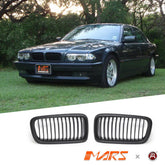 Matt Black M Style Front Bumper Bar Kidney Grille Grill Bodykit for BMW E38 7 Series 1995 - 2002 - Mars Performance