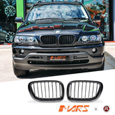 Matt Black M Style Front Kidney Grille Grill Bodykit for BMW X5 E53 2000 - 2003 Pre LCI - Mars Performance