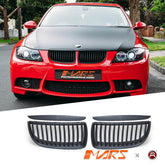 Matt Black M3 style Front Bumper Bar Kidney Grille Grill Bodykit for BMW 3 - Series E90 Sedan & E91 Wagon Pre LCI 2005 - 2008 - Mars Performance