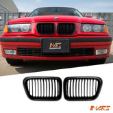 Matt Black M3 style Front Grille Grill Bodykit for BMW 3 - Series E36 1997 - 1998 Sedan Coupe Convertible - Mars Performance