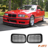 Matt Black M3 style Front Kidney Grille Grill Bodykit for BMW 3 - Series E36 1991 - 1996 Sedan Coupe Convertible - Mars Performance