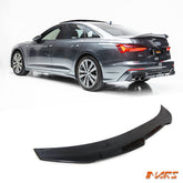 PSM Style Carbon Fibre Rear trunk boot lip Spoiler Wing Bodykit for AUDI A6 S6 C8 Sedan 2019 - 2024 - Mars Performance