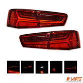Red Clear Full Update LED Tail Lights with Sequential Indicator for AUDI A6 S6 C7 2011 - 2014 Sedan - Mars Performance