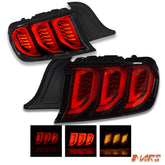 Red Full LED Tail Lights with sequential indicator for Ford Mustang FM FN 2015 - 2022 - Mars Performance