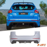 RS Style Rear Bumper Bar with Twin Exhaust outlet Diffuser & Fog light for Ford Focus LZ Hatch Bodykits 2015 - 2018 - Mars Performance