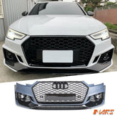 RS4 Style Front Bumper Bar Bodykit & Gloss Black Grille Grill for AUDI A4 S4 B9 2016 - 2019 - Mars Performance