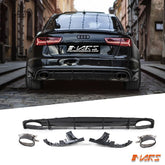 RS6 Style Rear Bumper Bar Diffuser Bodykit & Exhaust Tips for AUDI A6 S6 C7 S - line Sedan update 2015 - 2018 - Mars Performance