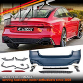 RS7 Style Rear Bumper Bar Bodykit & Diffuser with Exhaust Tips for AUDI A7 S7 4K 2019 - 2024 - Mars Performance