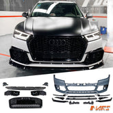 RSQ5 Style Front Bumper Bar Bodykit with Black Honeycomb Grille Grill for AUDI Q5 SQ5 FY 2017 - 2020 - Mars Performance