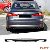 S3 Style Twin Exhaust outlet Diffuser Bodykit for AUDI A3 8V Sedan & Convertible Pre update 2013 - 2016 Standard Bumper bar - Mars Performance