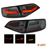 Smoked 3D LED Stripe Tail Lights for AUDI A4 B8 4D Sedan 2008 - 2012 (Replace Stock Non - LED Lights) - Mars Performance