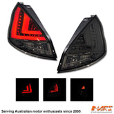 Smoked Black 3D Stripe LED Tail Lights for Ford Fiesta WT 2009 - 2014 Hatch Back - Mars Performance