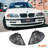 Smoked Front Corner turn signal indicator lights for BMW 3 - Series E46 1998 - 2001 Pre LCI Sedan & Wagon - Mars Performance