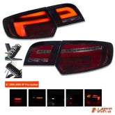 Smoked Red Full LED 3D Stripe Tail Lights with Sequential Indicator for AUDI A3 S3 8P Pre Update HatchBack 2005 - 2008 - Mars Performance