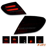 Smoked Red Full LED Tail Lights with Sequential Indicators for Mercedes - Benz C - Class W204 C204 & C63 AMG 2007 - 2011 - Mars Performance