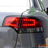 Smoked Red LED Tail Lights with LED Indicators for AUDI A4 S4 S - Line B7 2005 - 2008 Sedan - Mars Performance