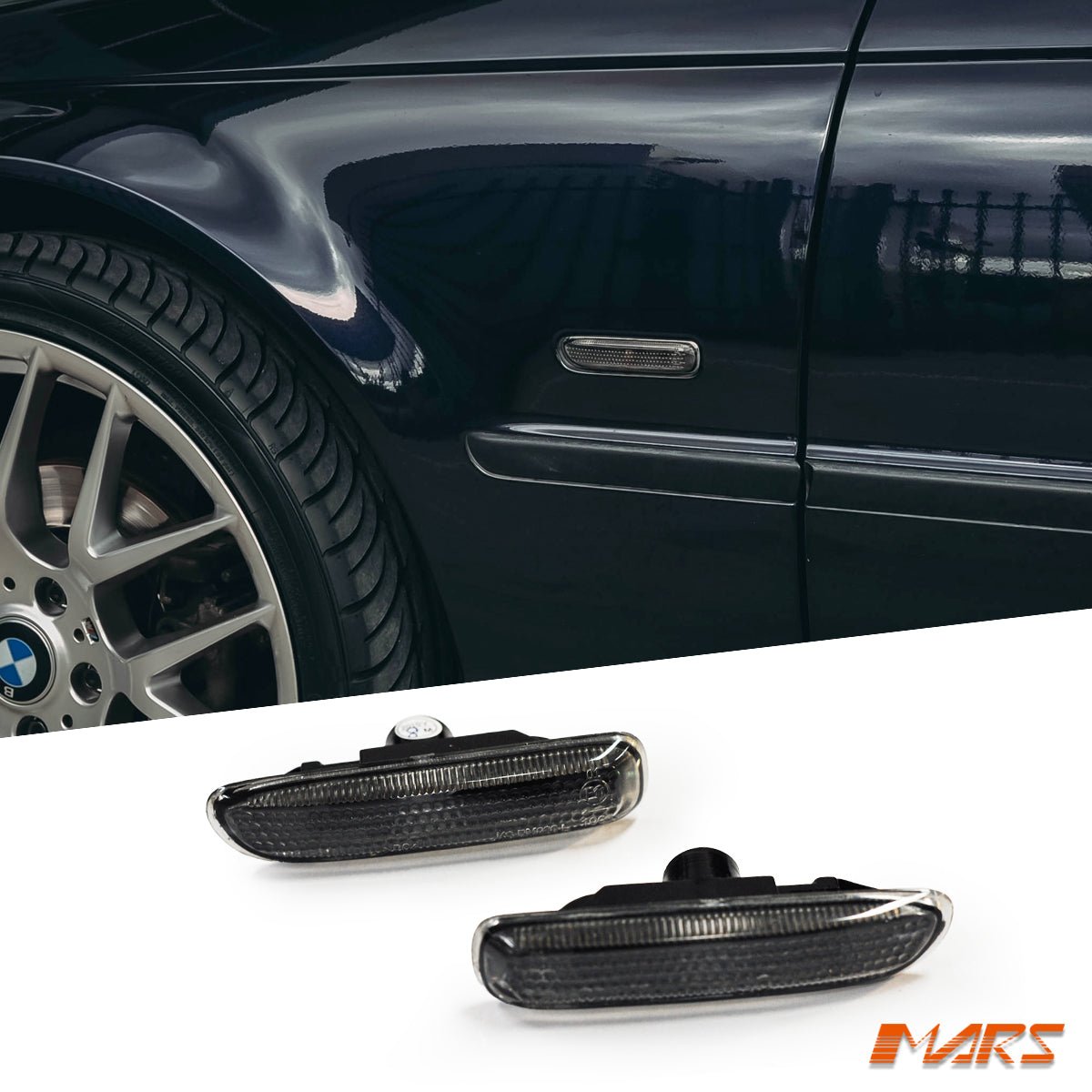 Smoked LED Fender Side Marker Lights For BMW E46 LCI M3 2-Door – Amber Illumination