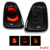 Smoked Tail lights with 3D Stripe Bar & LED Indicators for Mini Cooper Hatch R56 LCI 2010 - 2013 - Mars Performance