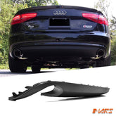 Twin Exhaust outlet Rear Bumper bar Diffuser Bodykit for AUDI A4 B8 2012 - 2015 Sedan - Mars Performance