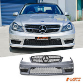 Update AMG C63 Style Front Bumper Bar Bodykit & Grill for Mercedes - Benz C - Class W204 Sedan & C204 Coupe - Mars Performance