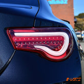 VALENTI JDM Clear Red Full LED 3D Stripe Bar Tail lights with Sequential Indicators for Toyota 86 ZN6 GT GTS & Subaru BRZ ZC6 - Mars Performance