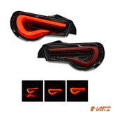 VALENTI Smoked Full LED 3D Red Stripe Bar Tail lights with Sequential Indicators for Toyota 86 ZN6 GT GTS & Subaru BRZ ZC6 - Mars Performance
