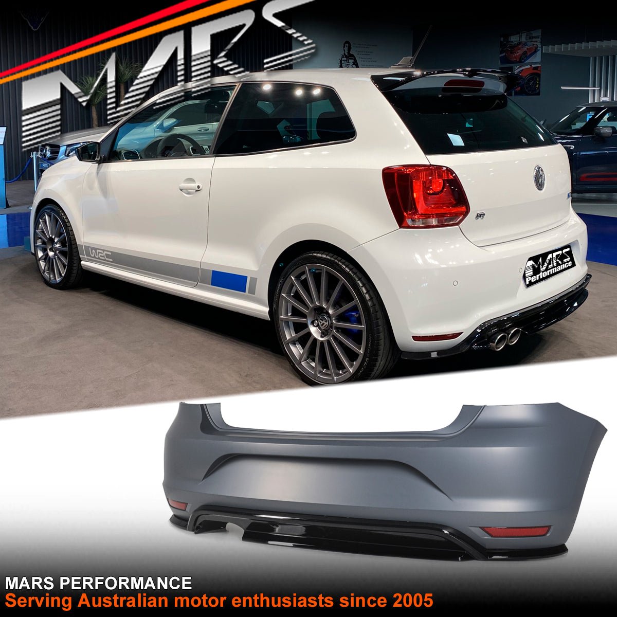 For VolksWagen VW POLO 6R 6C 2010-2018 WRC Style Rear Bumper Bar