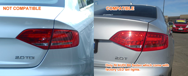 Smoked Red 3D LED Stripe Tail Lights for AUDI 4D Sedan (Replace Stock Lights) | Mars Performance