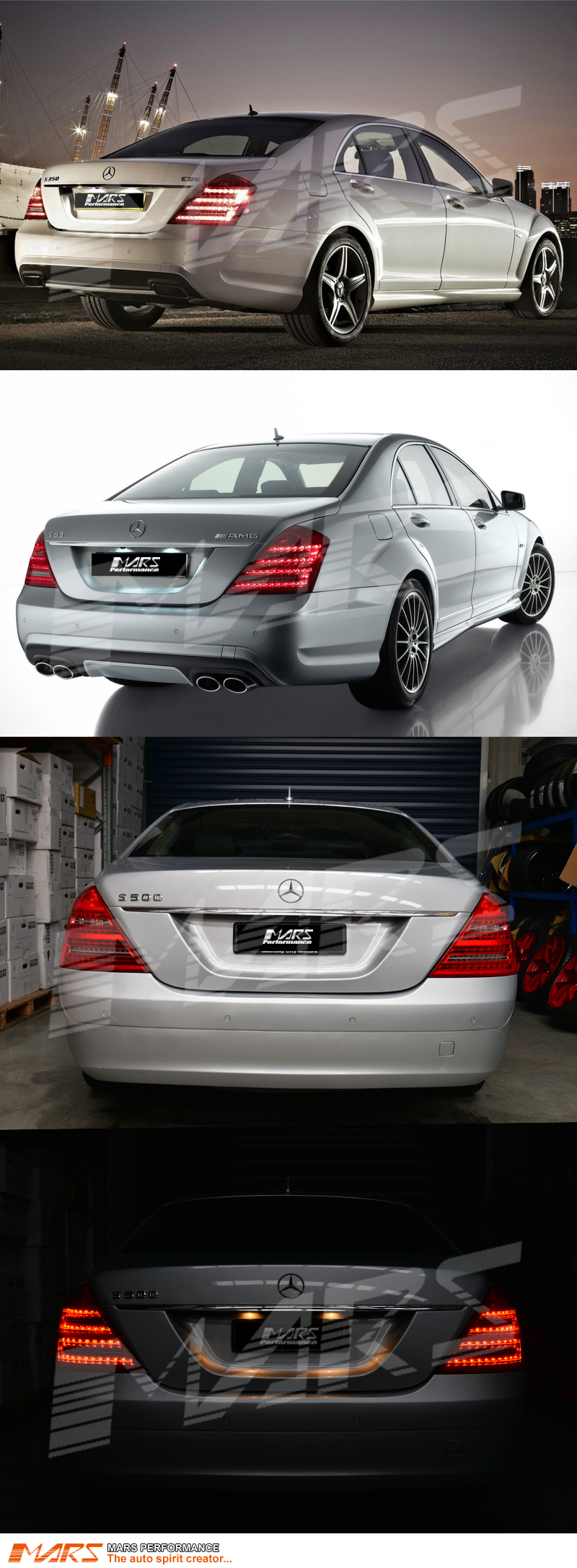 Clear Red LED Tail Lights for Mercedes-Benz S-Class W221 Sedan Pre update  06-09 | Mars Performance