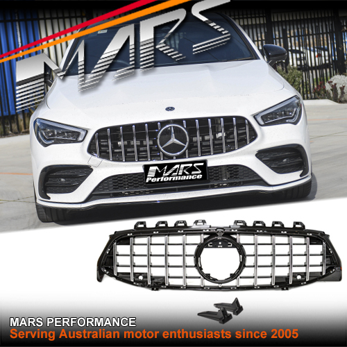 Chrome Black AMG CLA45 Style Front Bumper Bar Grille Grill for Mercedes ...