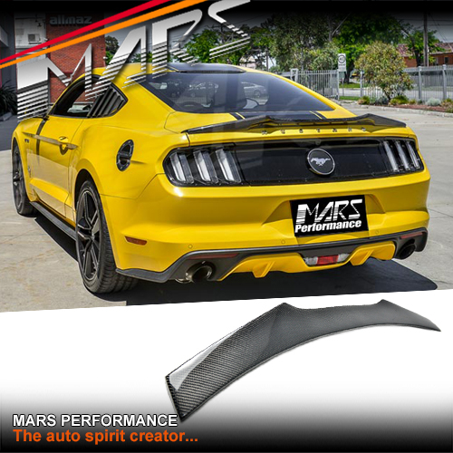 For 15-19 Ford Mustang Carbon Fiber H Style Rear Trunk Boot Performance Spoiler 